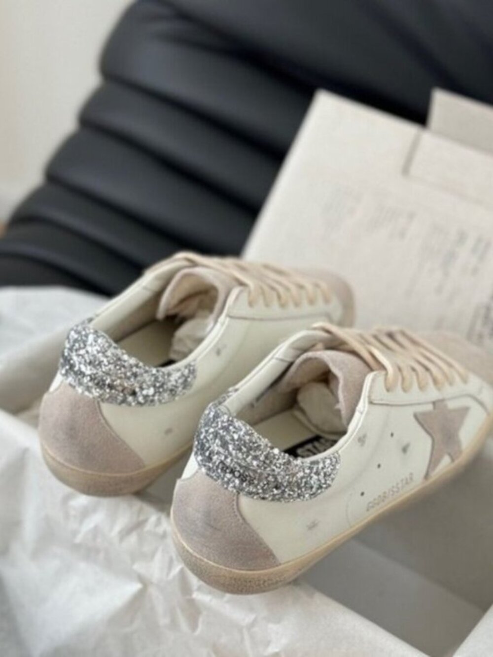 👟Golden Goose Women's Sneakers Cream and Silver Star - Picture 2 of 4